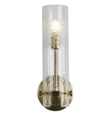 Бра Searchlight 27981SB Scope Bathroom Wall Light - Satin Brass with Clear Glass
