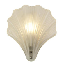 Бра Searchlight 28980SS Shell 1Lt Wall Light, Satin Silver Metal &Frosted Glass IP44