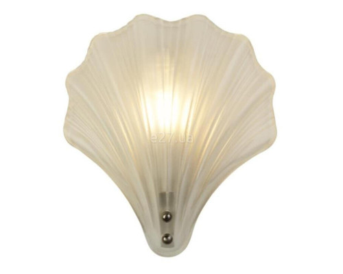 Бра Searchlight 28980SS Shell 1Lt Wall Light, Satin Silver Metal &Frosted Glass IP44