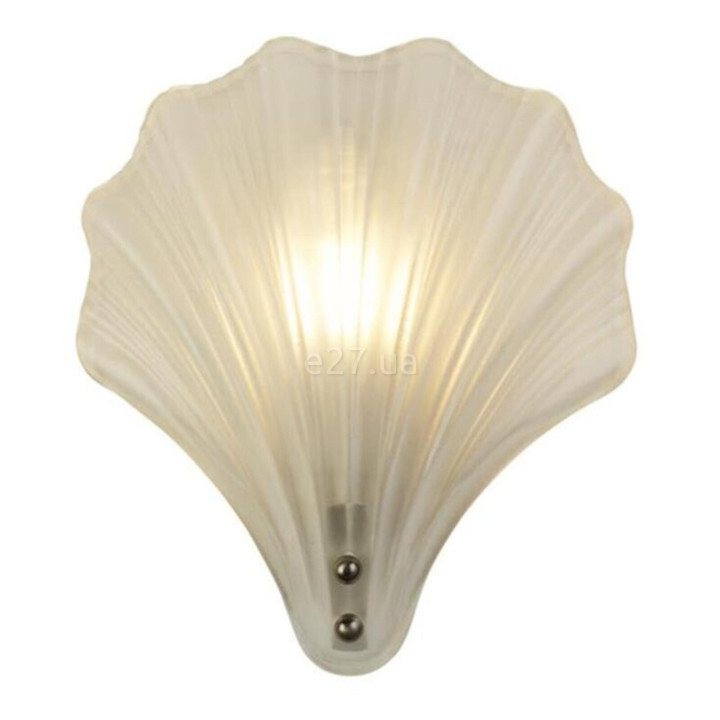 Бра Searchlight 28980SS Shell 1Lt Wall Light, Satin Silver Metal &Frosted Glass IP44 · Searchlight · searchlight-28980ss