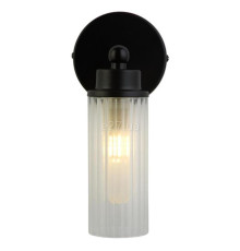 Бра Searchlight 29981BK Imperial 1Lt Wall Light, Matt Black Metal & Clear Ribbed Gla