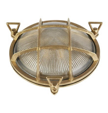 Настінний світильник Searchlight 30361PB Bulkhead Round Outdoor Light - Solid Brass,IP64