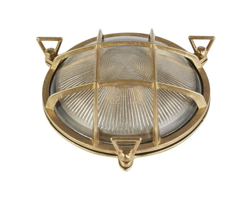 Настінний світильник Searchlight 30361PB Bulkhead Round Outdoor Light - Solid Brass,IP64