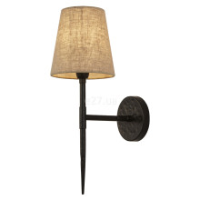Бра Searchlight 30690-1BK Gothic Wall Light - Hammered Black with Natural Linen Shade · Searchlight · searchlight-30690-1bk
