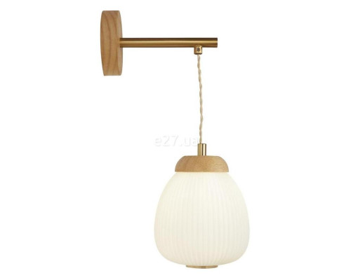 Бра Searchlight 31412-1NA Ella Wall Lamp - Wood with opal ribbed glass shade