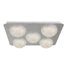 Люстра Searchlight 32511-5SI Celestia 5Lt LED Flush Ceiling Light - Silver Leaf & Acrylic, 6.5 Вт, 3000 лм, 3000K