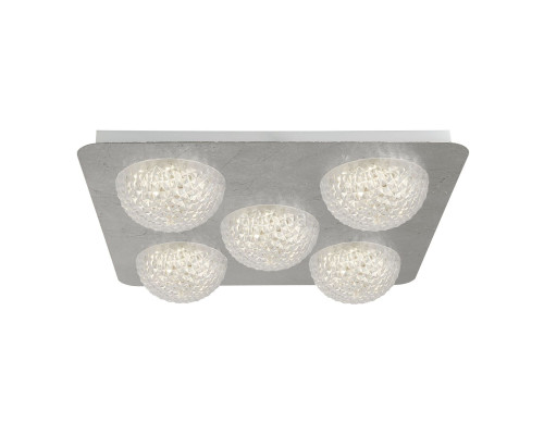 Люстра Searchlight 32511-5SI Celestia 5Lt LED Flush Ceiling Light - Silver Leaf & Acrylic, 6.5 Вт, 3000 лм, 3000K