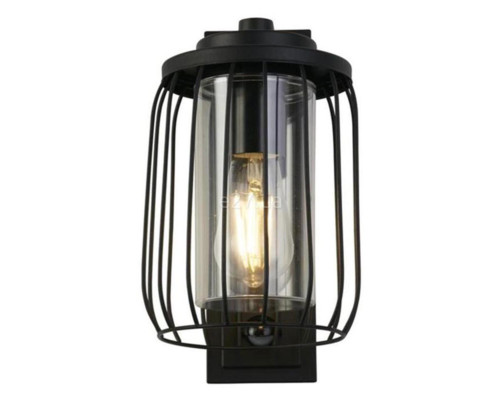 Бра Searchlight 44610BK-PIR Reed 1Lt Wall Light with PIR , Black Metal and PC Shade
