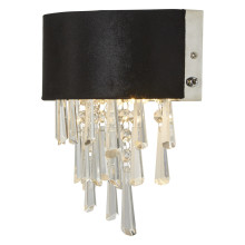Бра Searchlight 50818-2BK Glamour 2Lt Wall Light - Black Velvet Shade & Clear Crystal · Searchlight · searchlight-50818-2bk