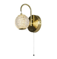 Бра Searchlight 51481SB Allure Wall Light - Satin Brass Metal & Clear Acrylic, 5 Вт, 430 лм, 3000К