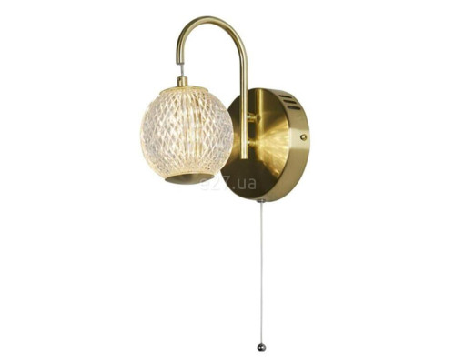 Бра Searchlight 51481SB Allure Wall Light - Satin Brass Metal & Clear Acrylic, 5 Вт, 430 лм, 3000К