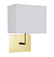 Бра Searchlight 5519SB Hotel Wall Light - Satin Brass Metal & White Fabric Shade