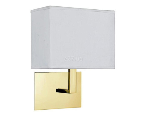 Бра Searchlight 5519SB Hotel Wall Light - Satin Brass Metal & White Fabric Shade