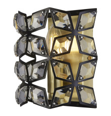 Бра Searchlight 59811-1BSB Iris Wall Light - Brass, Black Metal & Crystal