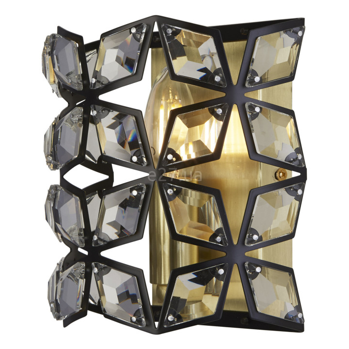 Бра Searchlight 59811-1BSB Iris Wall Light - Brass, Black Metal & Crystal · Searchlight · searchlight-59811-1bsb