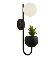 Бра Searchlight 61220BK x Lunar Wall Light - Black With Plant
