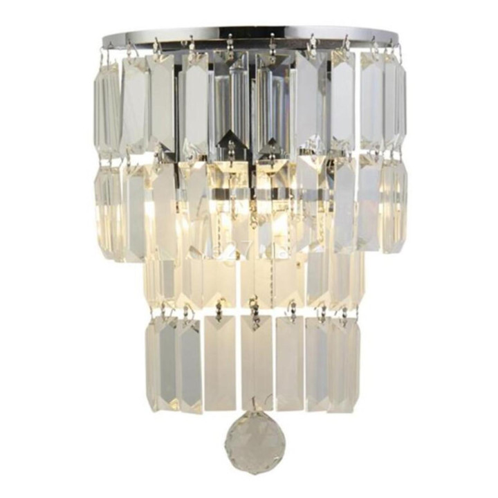Бра Searchlight 61321-2CC Empire 2LT Wall Light, Chrome with Clear Crystal · Searchlight · searchlight-61321-2cc