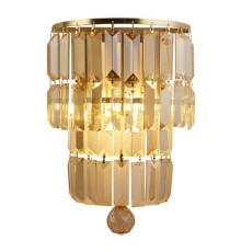 Бра Searchlight 61321-2SB Empire 2LT Wall Light, Satin Brass Metal & Champagne Crystal