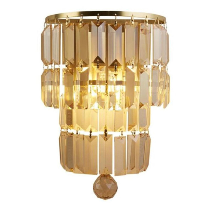 Бра Searchlight 61321-2SB Empire 2LT Wall Light, Satin Brass Metal & Champagne Crystal · Searchlight · searchlight-61321-2sb