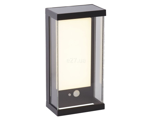 Настінний світильник Searchlight 67419BK Solar Wall Light - Black Metal & Frost PC, 2 Вт, 90 лм, 3000K