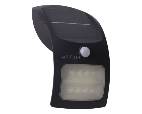 Настінний світильник Searchlight 67420BK-PIR Solar LED Wall Light With PIR - Black ABS & Frost PC, 1.8 Вт, 180 лм, 3000K