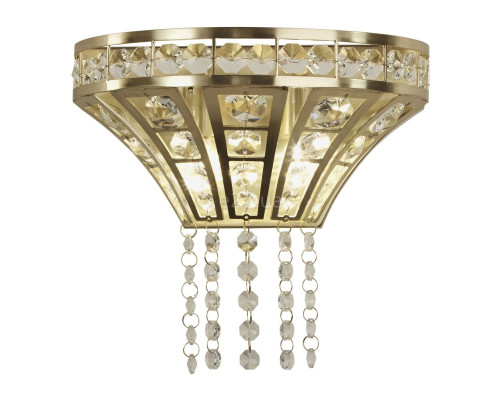 Бра Searchlight 68510-2SB Gemma 2Lt Wall Light - Satin Brass with Clear Crystal