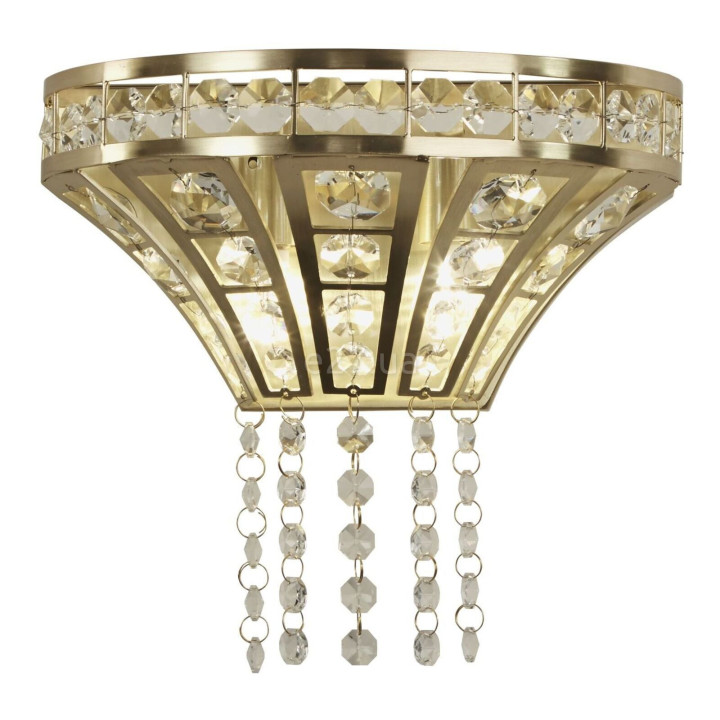 Бра Searchlight 68510-2SB Gemma 2Lt Wall Light - Satin Brass with Clear Crystal · Searchlight · searchlight-68510-2sb