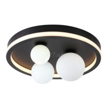 Люстра Searchlight 73380BK Trident 3Lt LED Flush, Black Metal and Opal Glass Balls · Searchlight · searchlight-73380bk