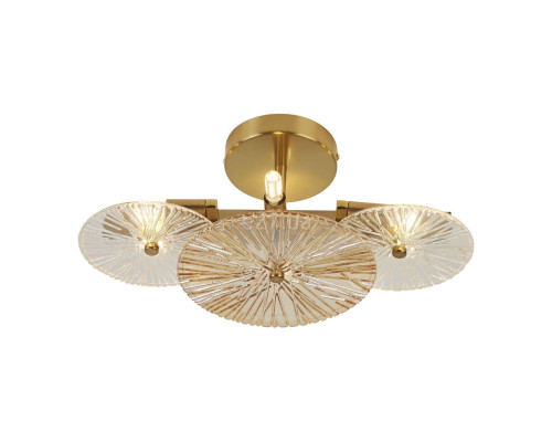 Люстра Searchlight 88210-6BZ Wagon Wheel 6Lt Semi Flush/Wall-Bronze, Clear & Amber Glass