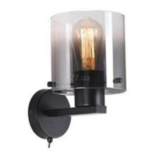 Бра Searchlight 88912-1BK Sweden 1Lt Wall Light - Matt Black & Smoked Glass · Searchlight · searchlight-88912-1bk