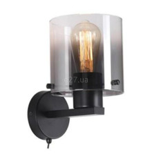 Бра Searchlight 88912-1BK Sweden 1Lt Wall Light - Matt Black & Smoked Glass