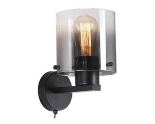 Бра Searchlight 88912-1BK Sweden 1Lt Wall Light - Matt Black & Smoked Glass