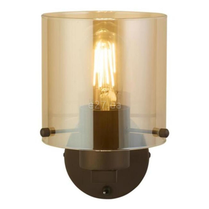 Бра Searchlight 88912-1MO Sweden 1Lt Wall Light - Mocha Metal & Amber Glass · Searchlight · searchlight-88912-1mo