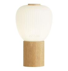 Настільна лампа Searchlight EU31410-1NA Ella Table Lamp - wood with opal ribbed glass shade