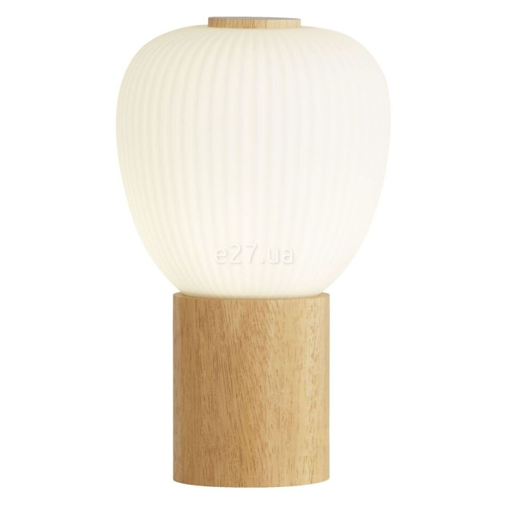 Настільна лампа Searchlight EU31410-1NA Ella Table Lamp - wood with opal ribbed glass shade · Searchlight · searchlight-eu31410-1na
