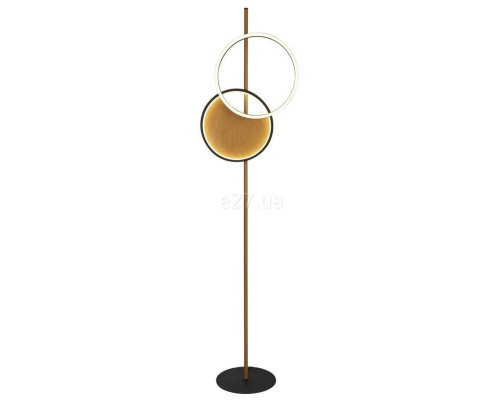 Торшер Searchlight EU36302-1BK Curio LED Floor Lamp - Black With Wood Effect, 28 Вт, 521 лм, 3000K