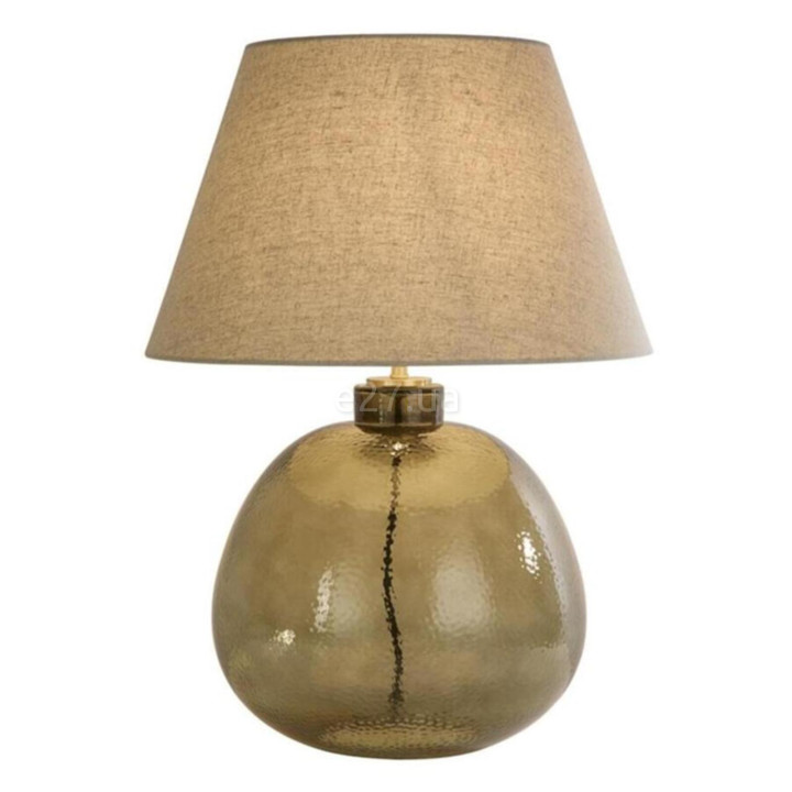 Настільна лампа Searchlight EU44651GR Zenith 1Lt Table Lamp, Green Glass with Natural Linen Shade · Searchlight · searchlight-eu44651gr