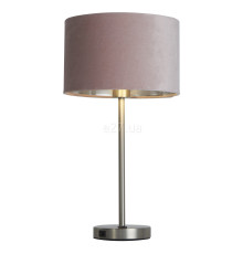 Настільна лампа Searchlight EU58911PI Finn Table Lamp - Satin Nickel, Pink Velvet Shade