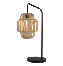 Настільна лампа Searchlight EU60095BK x Java Table Lamp - Black with Bamboo Frame Shade