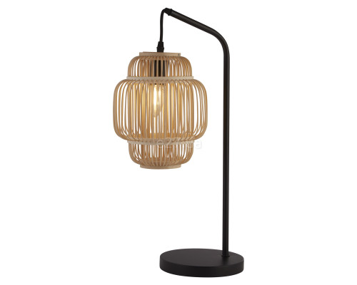 Настільна лампа Searchlight EU60095BK x Java Table Lamp - Black with Bamboo Frame Shade