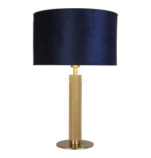 Настільна лампа Searchlight EU65721AZ London Table Lamp - Knurled Gold & Navy Velvet Shade