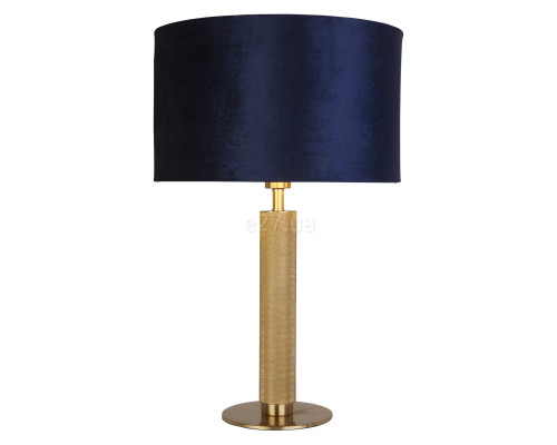 Настільна лампа Searchlight EU65721AZ London Table Lamp - Knurled Gold & Navy Velvet Shade