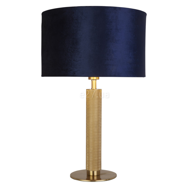 Настільна лампа Searchlight EU65721AZ London Table Lamp - Knurled Gold & Navy Velvet Shade · Searchlight · searchlight-eu65721az