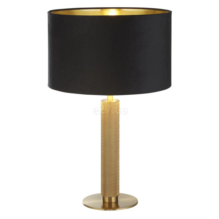 Настільна лампа Searchlight EU65721BK London Table Lamp - Knurled Gold, Black Velvet Shade · Searchlight · searchlight-eu65721bk