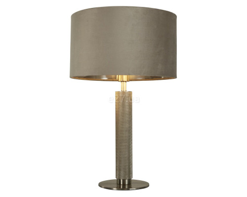 Настільна лампа Searchlight EU65721TA London Table Lamp - Knurled Satin Nickel,Taupe Velvet Shade