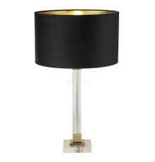 Настільна лампа Searchlight EU67521BK Scarborough Table Lamp - Crystal & Brass, Black Velvet Shade