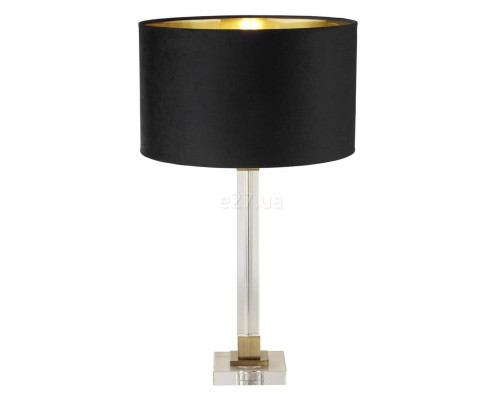 Настільна лампа Searchlight EU67521BK Scarborough Table Lamp - Crystal & Brass, Black Velvet Shade
