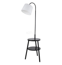 Торшер Searchlight EU74730BK Ridge Floor Lamp - Black Metal, Wood & White Fabric