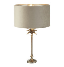 Настільна лампа Searchlight EU81210TA Palm Table Lamp - Antique Nickel & Taupe Velvet Shade