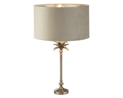 Настільна лампа Searchlight EU81210TA Palm Table Lamp - Antique Nickel & Taupe Velvet Shade